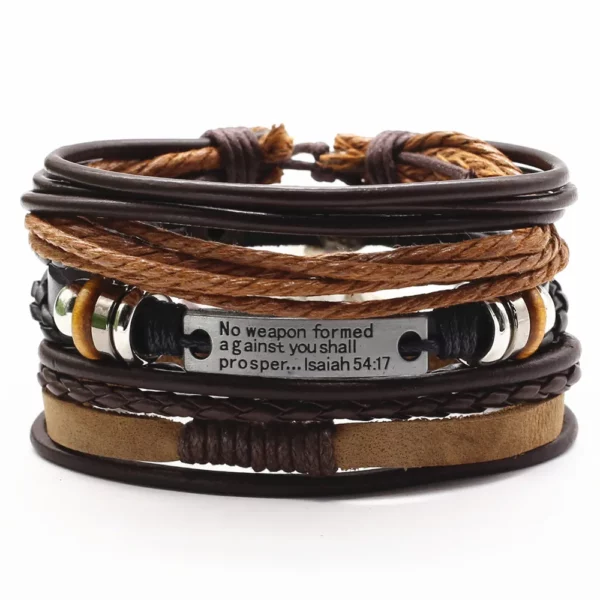 WESTBULL 3 pièces/ensemble Bracelets en cuir multicouche pour hommes croix charme Homme Bracelets cadeau bijoux – Image 11