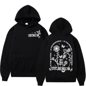 Sweat à capuche graphique avec verset de la Bible de jésus, fleurs sauvages, édition limitée chrétienne, Streetwear, décontracté, mode, pulls surdimensionnés