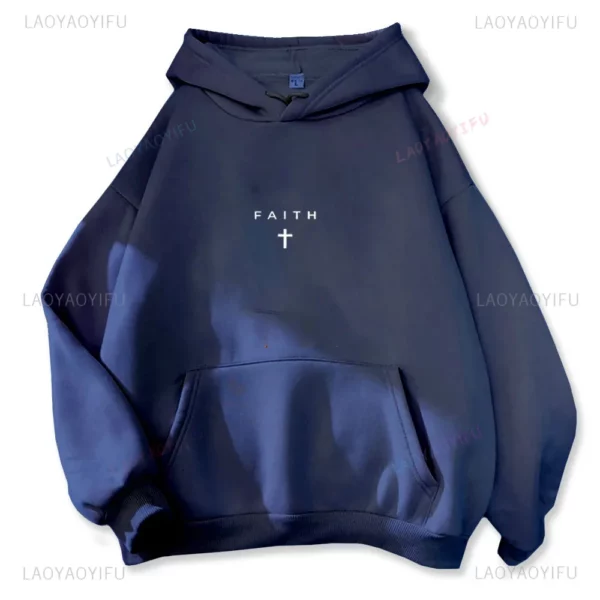 Sweats à capuche à manches longues pour hommes, mémoire de Jésus-Christ, streetwear religieux, sweat à capuche intéressant, vêtements à motifs, sweat régulier – Image 12
