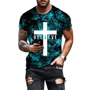 T-Shirt croix de Jésus-Christ pour hommes, Streetwear d'été, Harajuku, T-shirt drôle, T-shirt graphique de Jésus, Y-Fashion