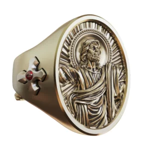 Bague en laiton avec croix de jésus-Christ, détails religieux, bijoux BR508, taille américaine 7 ~ 15