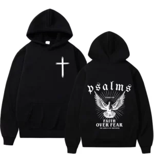 Sweat-shirt à capuche pour hommes et femmes, de haute qualité, à la foi chrétienne de jésus sur la peur, verset de la Bible, pulls Vintage à la mode, Streetwear