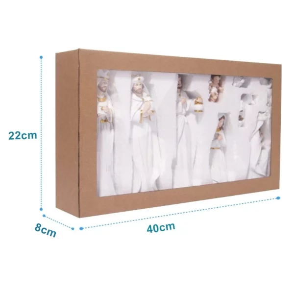 1 ensemble de Figurines de crèche de jésus de noël, accessoires de décoration pour la maison, bureau, sainte famille, ornements de bureau en résine – Image 13