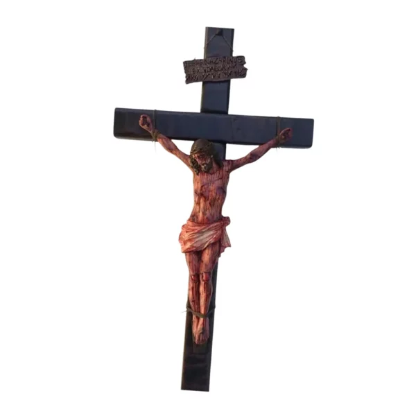 Figurine croix Jésus Nina Ifix, plaque de bureau, statue Jésus Christ, croix murale pour chambre, hôtel, étagère extérieure, jardin – Image 2