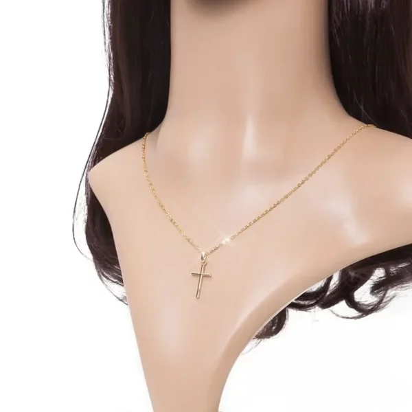 Collier de luxe avec pendentifs croix en Zircon, couleur argent doré clair, pour hommes et femmes, accessoire de chaîne de bijoux – Image 5