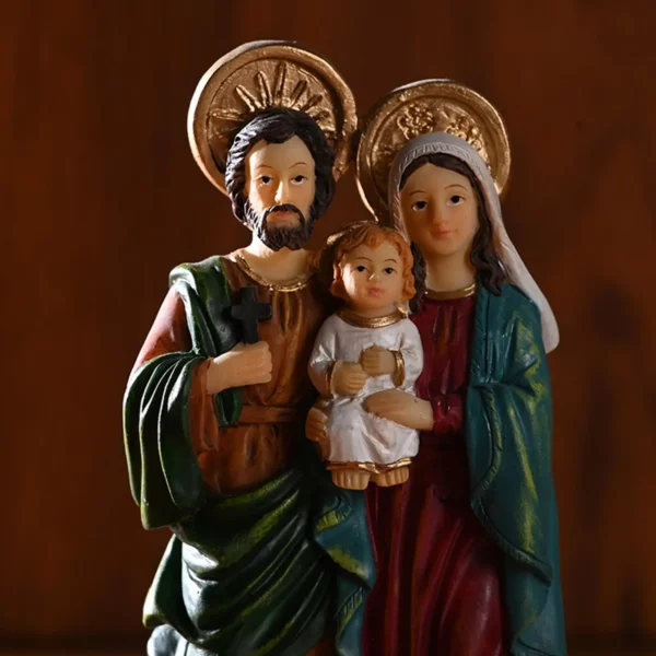 Statue de la Sainte Famille, scène de la Nativité, décoration d'intérieur, Christ Jésus Marie Joseph, figurine catholique, ornement de Noël, cadeau de Noël – Image 6