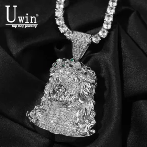 UwinGreen couronne jésus pendentif Punk accessoires tour de cou hommes Hiphop complet glacé collier hommes chaîne bijoux cadeau