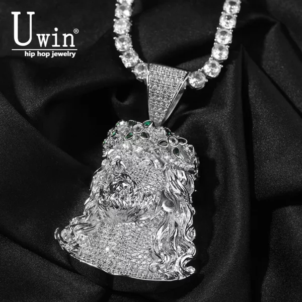 UwinGreen couronne jésus pendentif Punk accessoires tour de cou hommes Hiphop complet glacé collier hommes chaîne bijoux cadeau