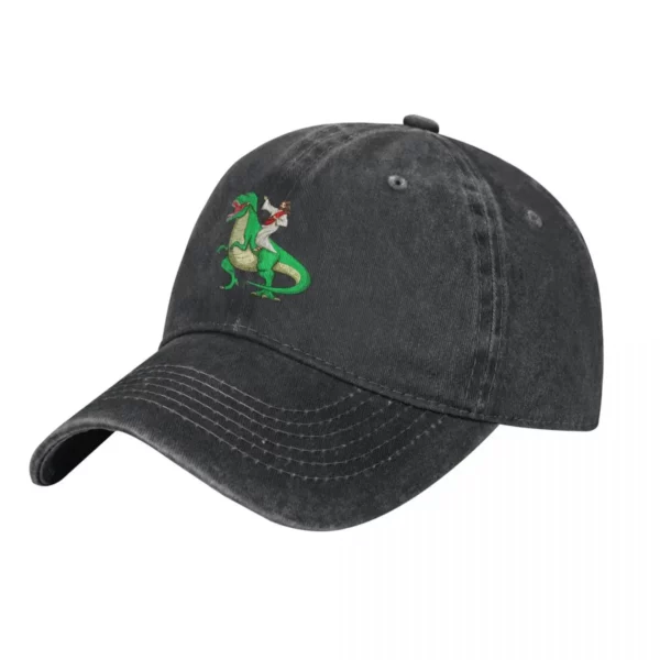 Casquette de Baseball pour Homme et Femme, Parodie de Dinosaure d'Équitation, Vorannosaure Rex TRex, Casquette à Visière, Chapeau d'Ombre de Soleil de Jésus – Image 2