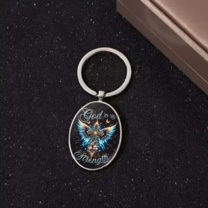 Jésus apporte la lumière de l'amour-rétro alliage ovale verre pendentif porte-clés bijoux cadeaux créatifs cadeaux d'anniversaire et de festival