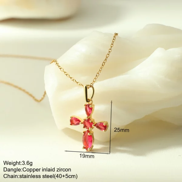 Croix Collier Pour Les Femmes Bohème Jésus Vierge Marie Choker Boho Zircon Colliers En Acier Inoxydable Longue Chaîne Nouveau Dans le cou Bijoux – Image 24