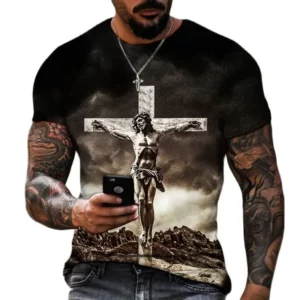 T-Shirt à Manches Courtes pour Homme, Streetwear Imprimé en 3D, Hip Hop, Vintage