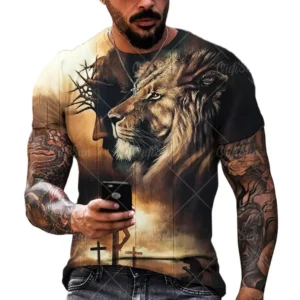 Christ jésus T-Shirt pour hommes impression 3D T-Shirt livraison gratuite vêtements à manches courtes Streetwear Vintage hauts T-Shirt hommes vêtements
