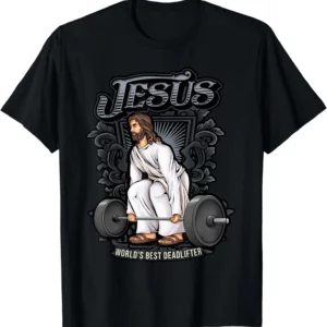 T-shirt de levage de poids chrétien de Jésus pour hommes et femmes, Gag de gymnastique, Streetwear drôle, vêtements pour hommes, cadeaux