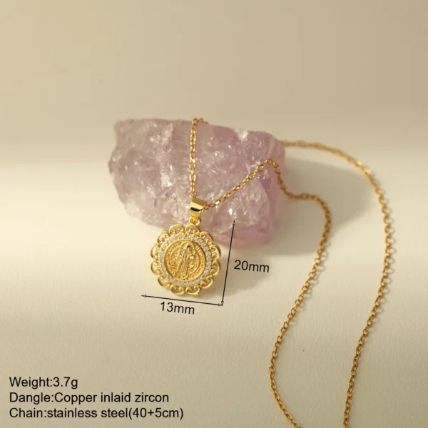 Croix Collier Pour Les Femmes Bohème Jésus Vierge Marie Choker Boho Zircon Colliers En Acier Inoxydable Longue Chaîne Nouveau Dans le cou Bijoux – Image 56