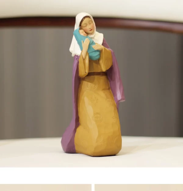 Figurines de la Vierge Marie et de Bébé Jésus en Résine, Figurine d'Ange de Style Vintage, Cadeaux de Mariage Artisanaux – Image 12