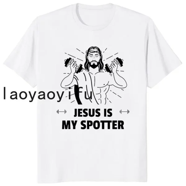 Rétro Vintage jésus Christ gymnase t-shirts hommes pur foi chrétienne t-shirt haut à manches courtes drôle imprimé graphique t-shirt cadeau – Image 20