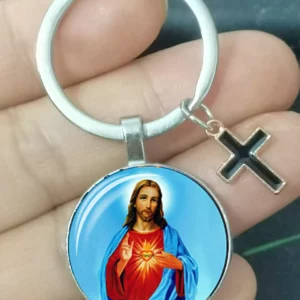 Vierge Marie, Mère des Bébés, Porte-clés, Jésus Christ, Pendentif Chrétien, Religion Catholique, Bijoux en Verre, Cadeau pour Homme et Femme