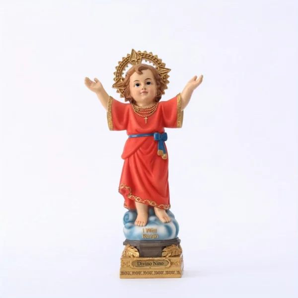 1Pc 32.5cm Statue résine Divino Nino jésus Statue décoration religieuse 8'haute résine divine enfant bébé jésus Figurine Sculpture – Image 3