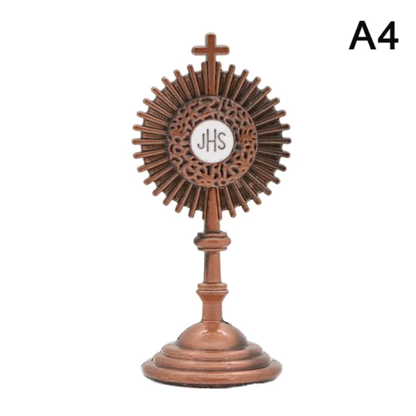 Statue de Communion Chrétienne et Catholique, Zones de Jésus Dorées, Récupérateur d'Inum, Décoration de Table de Bureau à Domicile, Figurine de Croix, Cadeau Religieux – Image 10