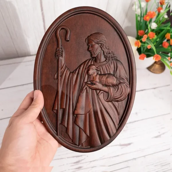 Décoration murale religieuse de berger de jésus, figurine catholique d'icône du Christ – Image 4