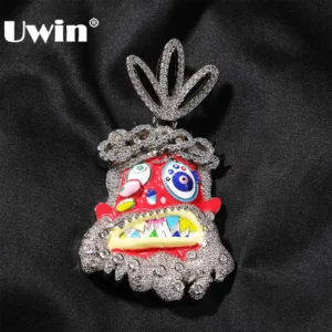 UWIN-Pendentif religieux de Jésus émaillé pour la présidence, Colliers glacés, Document rouge contre-indiqué, Breloques goutte à goutte d'huile, Mode Hip Hop, Bijoux pour cadeau