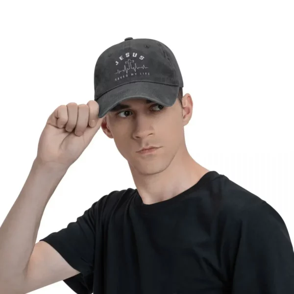 Jésus Christ christianisme jésus sauvé ma vie Casquette de Baseball hommes femmes chapeau réglable Casquette Gorras – Image 6