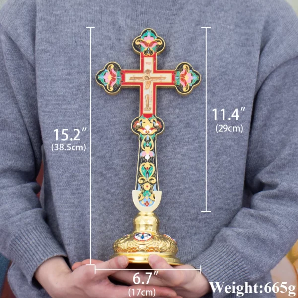 Croix d'or orthodoxe, icône de la Passion de jésus, ornements d'église, décorations d'autel pour la maison, cadeaux de Festival religieux – Image 2