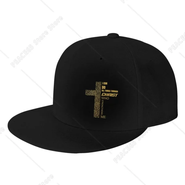Casquette de baseball à bec plat pour hommes et femmes, chapeau de camionneur réglable, impression drôle, croix de Jésus-Christ chrétien, snapback classique