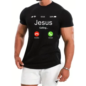 T-shirt imprimé motif appel de Jésus pour hommes, t-shirt graphique confortable, vêtements de plein air d'été, offre spéciale