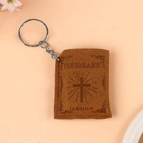 Bible chrétienne espagnole pendentif porte-clés sac voiture suspendus porte-clés cadeau d'anniversaire porte-clés sac breloques porte-clés – Image 2
