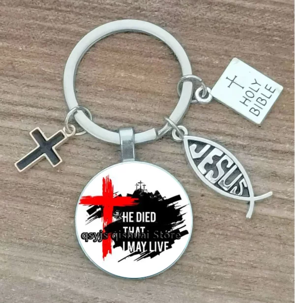 Porte-Clés Personnalisé avec Lettres de Dieu Imprimées, Ornement de la Foi de Jésus, Cadeau de Manucure – Image 24