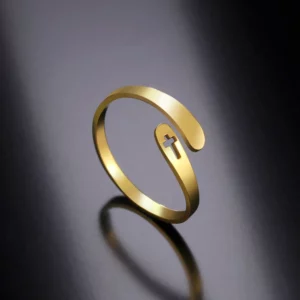 COOLTIME croix anneaux en acier inoxydable pour femmes taille réglable bague bijoux fiançailles anniversaire cadeau 2025 nouveau