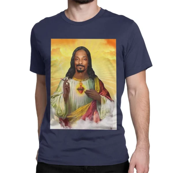 T-shirt à manches courtes et col rond pour hommes et femmes, Saint Jesus, Snoop, Dogg, Vintage, 100% coton, Vêtements College – Image 11