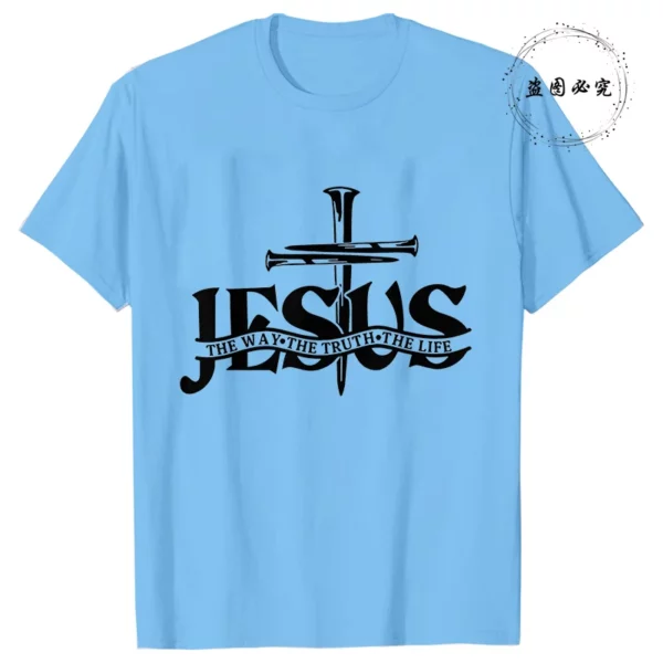 Jésus modèle hommes T-shirt mode graphique Y2k hauts à manches courtes t-shirts été décontracté en plein air Streetwear mâle vêtements surdimensionnés – Image 5