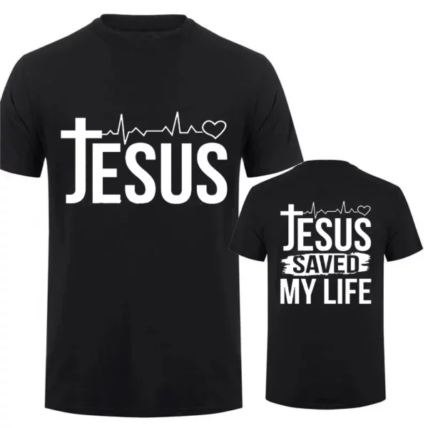 Jésus sauver ma vie imprimer hommes t-shirt à manches courtes col rond t-shirt Religion chrétienne foi t-shirt hauts vêtements Camisetas