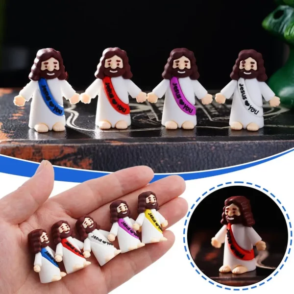 Statues de jésus miniatures en PVC, 50 pièces, figurines religieuses de table, décorations cadeaux de noël, pâques, Halloween, fête – Image 2