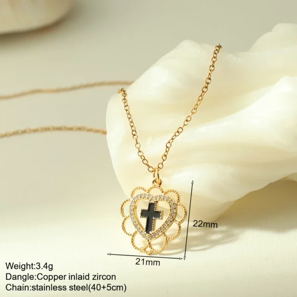 Croix Collier Pour Les Femmes Bohème Jésus Vierge Marie Choker Boho Zircon Colliers En Acier Inoxydable Longue Chaîne Nouveau Dans le cou Bijoux – Image 18