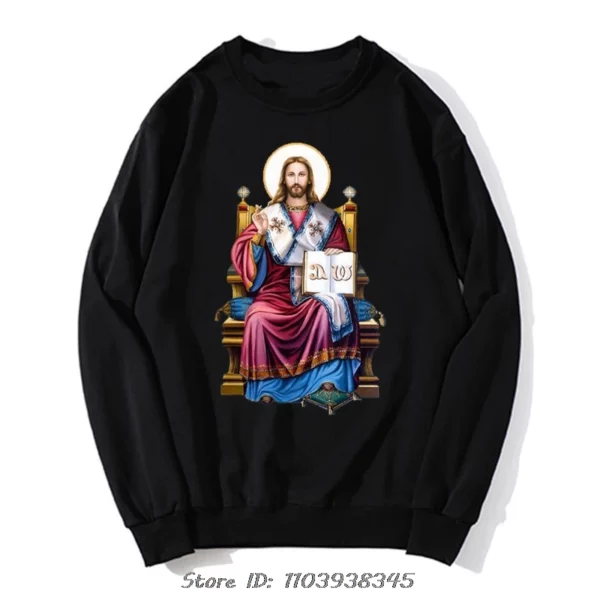 Jésus Christ Pantocrator icône Sinai orthodoxe sweat à capuche surdimensionné graphique chrétien sweat couverture en coton Streetwear hommes vêtements