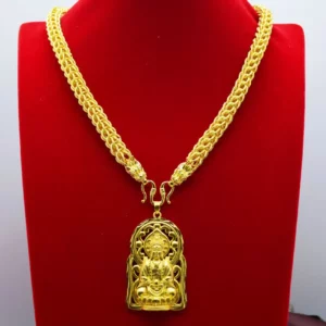 Collier en or pour hommes, nouveau magasin d'or du même Style, or véritable 9999 24K, marque de bouddha Guanyin, bijoux de luxe AU750