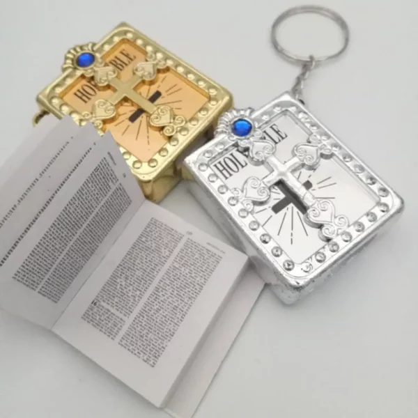 Mini porte-clés de salle de bain LY BIBLE pour femme, croix de Jésus chrétien, porte-clés musulman, breloque pour sac, prière, bénédiction de Dieu, accessoires de porte-clés, anglais – Image 5