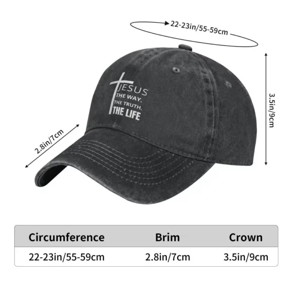 Casquettes de baseball The Truth The Way The Life pour hommes et femmes, casquette à visière, chapeaux pare-soleil Jésus-Christ – Image 14