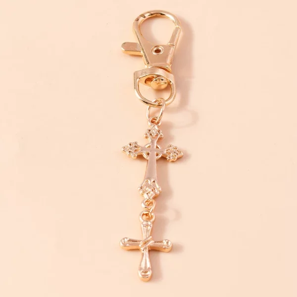 Porte-clés croix en cristal chic, porte-clés religieux de Jésus, porte-clés de voiture, pendentif de sac à main, accessoires de bijoux à bricoler soi-même – Image 36