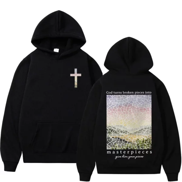 Sweat-shirt à capuche pour hommes et femmes, de haute qualité, à la foi chrétienne de jésus sur la peur, verset de la Bible, pulls Vintage à la mode, Streetwear – Image 7