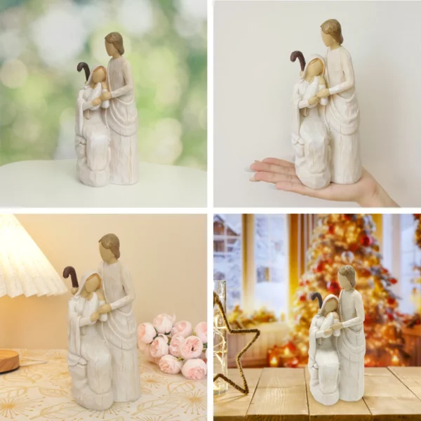 Statues de famille religieuse/statues de décoration extérieure pour la maison/statues commémoratives de jésus décoration de lieu religieux/idée de pâques de noël – Image 13