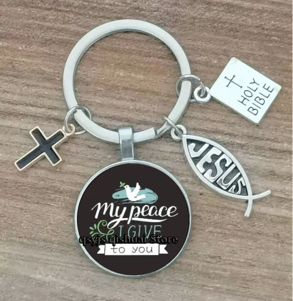 Porte-Clés Personnalisé avec Lettres de Dieu Imprimées, Ornement de la Foi de Jésus, Cadeau de Manucure – Image 20