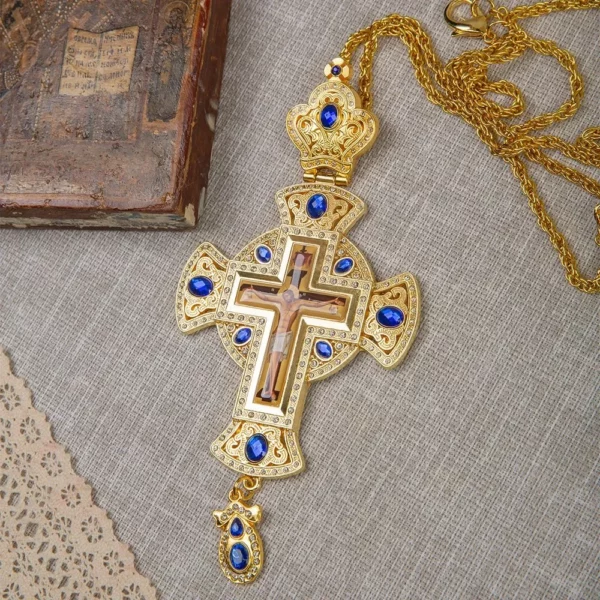 Russie Évêque de Pâques Prêtre Pectoral Jésus Croix Collier Pendentif Pasteur Orhodoxe Plante d'Or К uutст нап Daarсzis с  Ijп.05. – Image 6