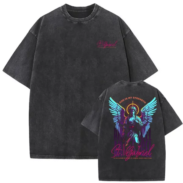 Série religieuse chrétienne jésus Vintage lavé T-shirt hommes femmes gothique Rock surdimensionné à manches courtes t-shirts Hip Hop Streetwear – Image 25