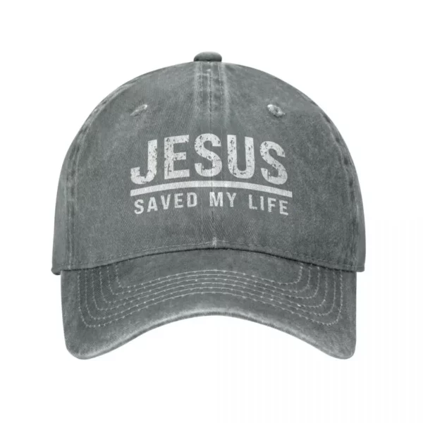 Casquette de baseball décontractée en coton délavé pour papa, chapeau à rabat, queue de cheval, chrétien, Jésus a sauvé ma vie, printemps, été, nouveau, 2023 – Image 10