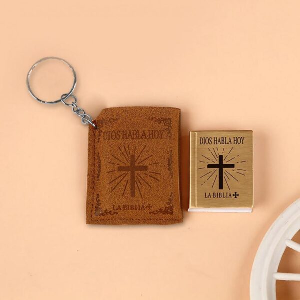 Bible chrétienne espagnole pendentif porte-clés sac voiture suspendus porte-clés cadeau d'anniversaire porte-clés sac breloques porte-clés – Image 11